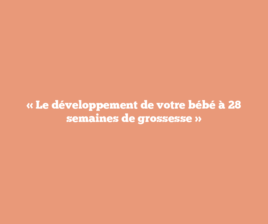 « Le développement de votre bébé à 28 semaines de grossesse »